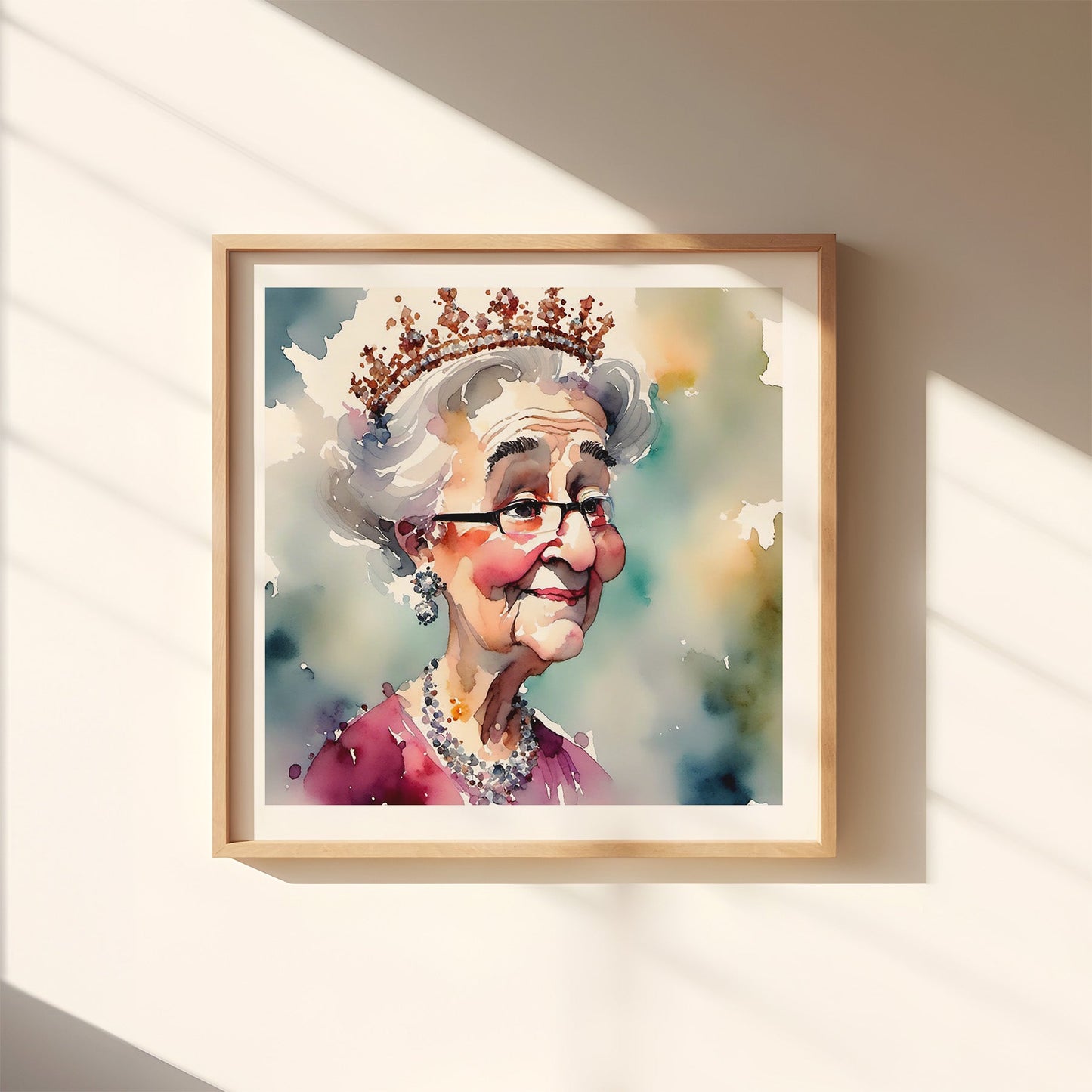 ’Sparkle’ Original Whimsical Grandmother Art Home Decor Wall Print 12X12