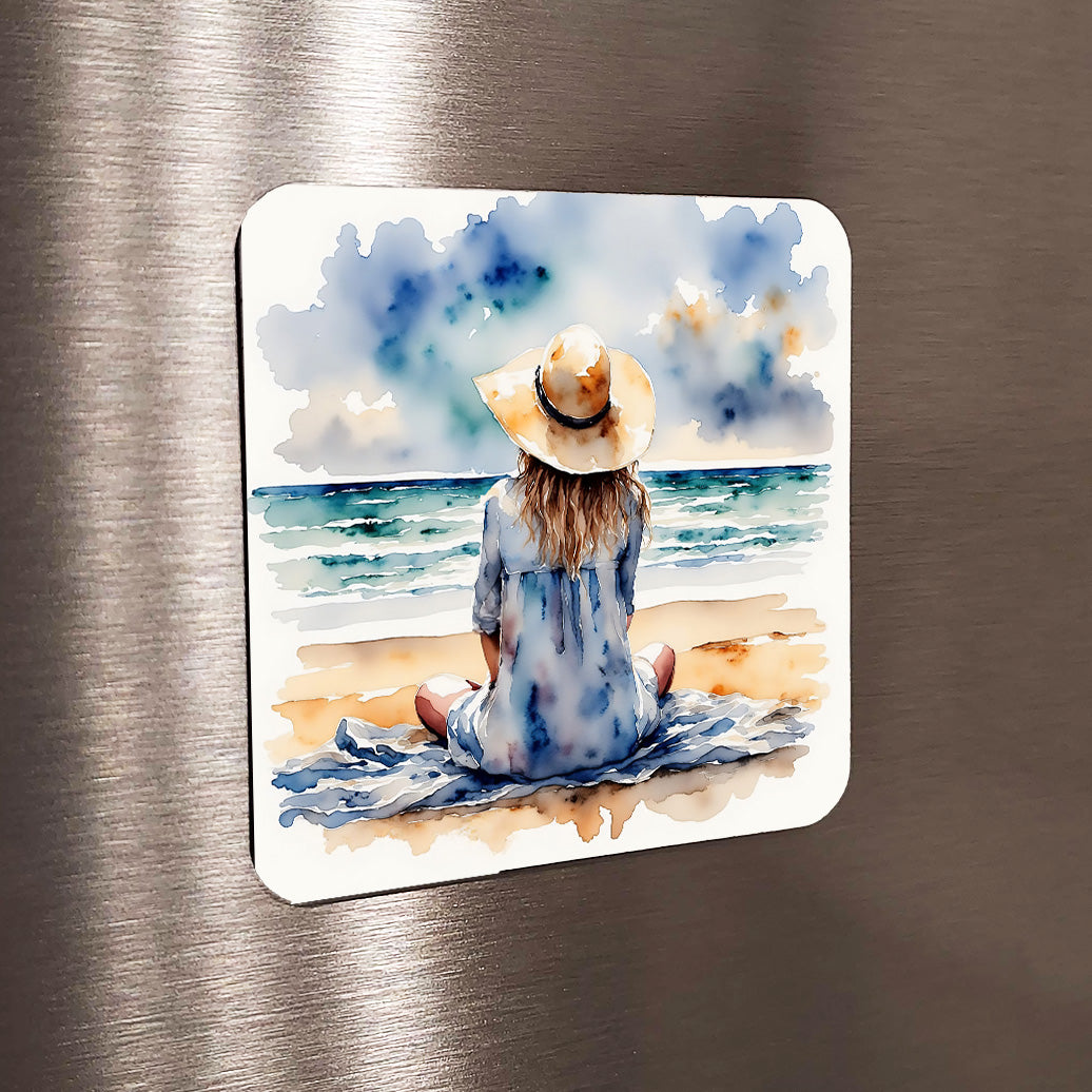 Summer Day Watercolor Style Coastal Art