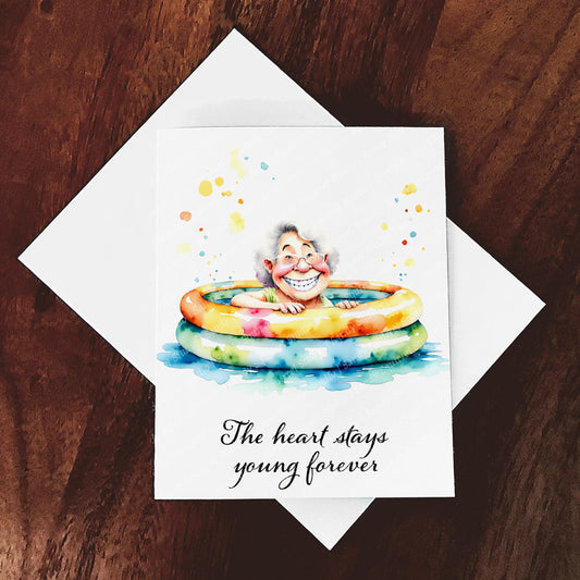 Swim Whimsical Watercolor Style Inspirational Art