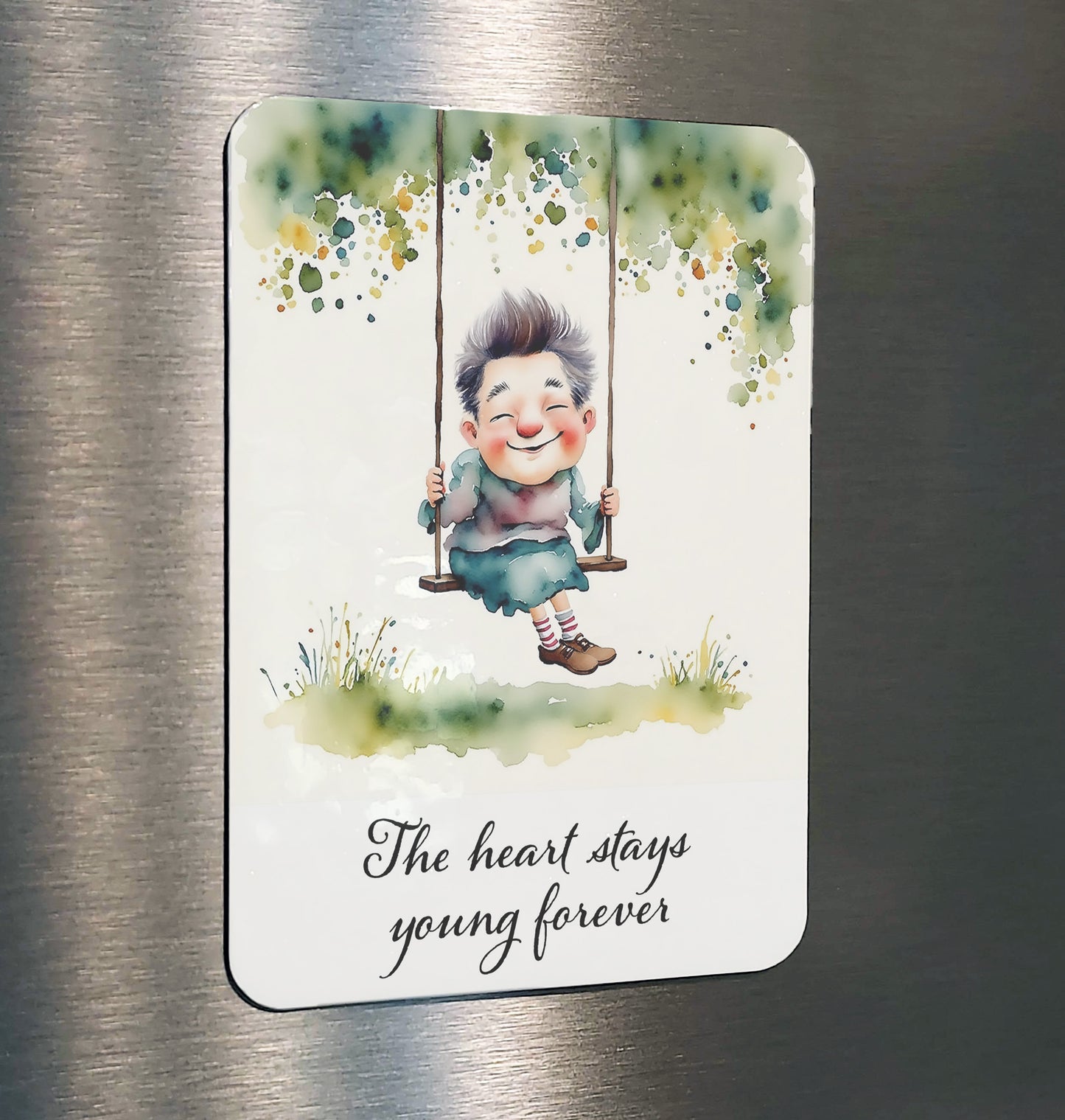 Swing Whimsical Watercolor Style Inspirational Art