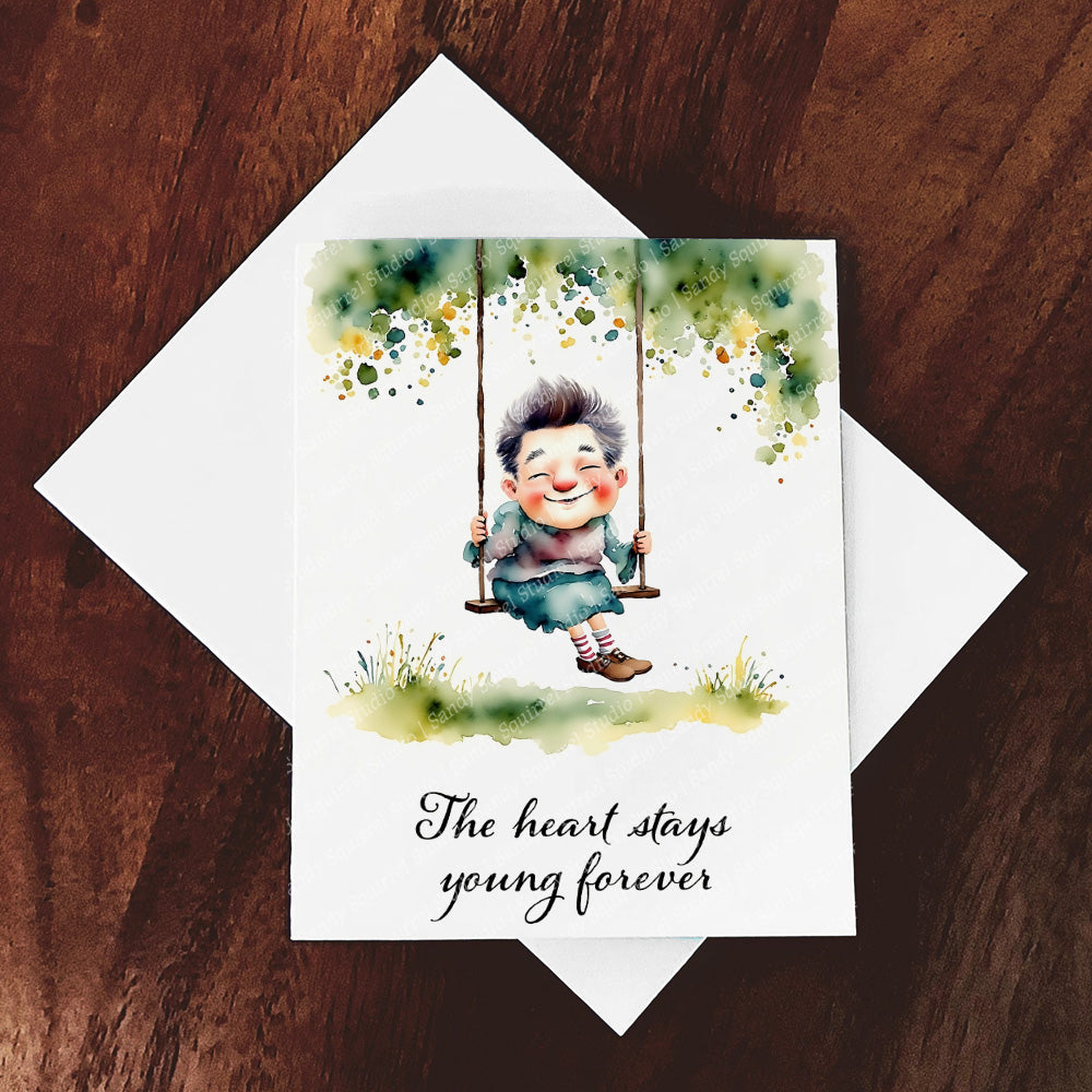 Swing Whimsical Watercolor Style Inspirational Art