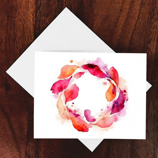 Swirl Watercolor Style Abstract Floral Art