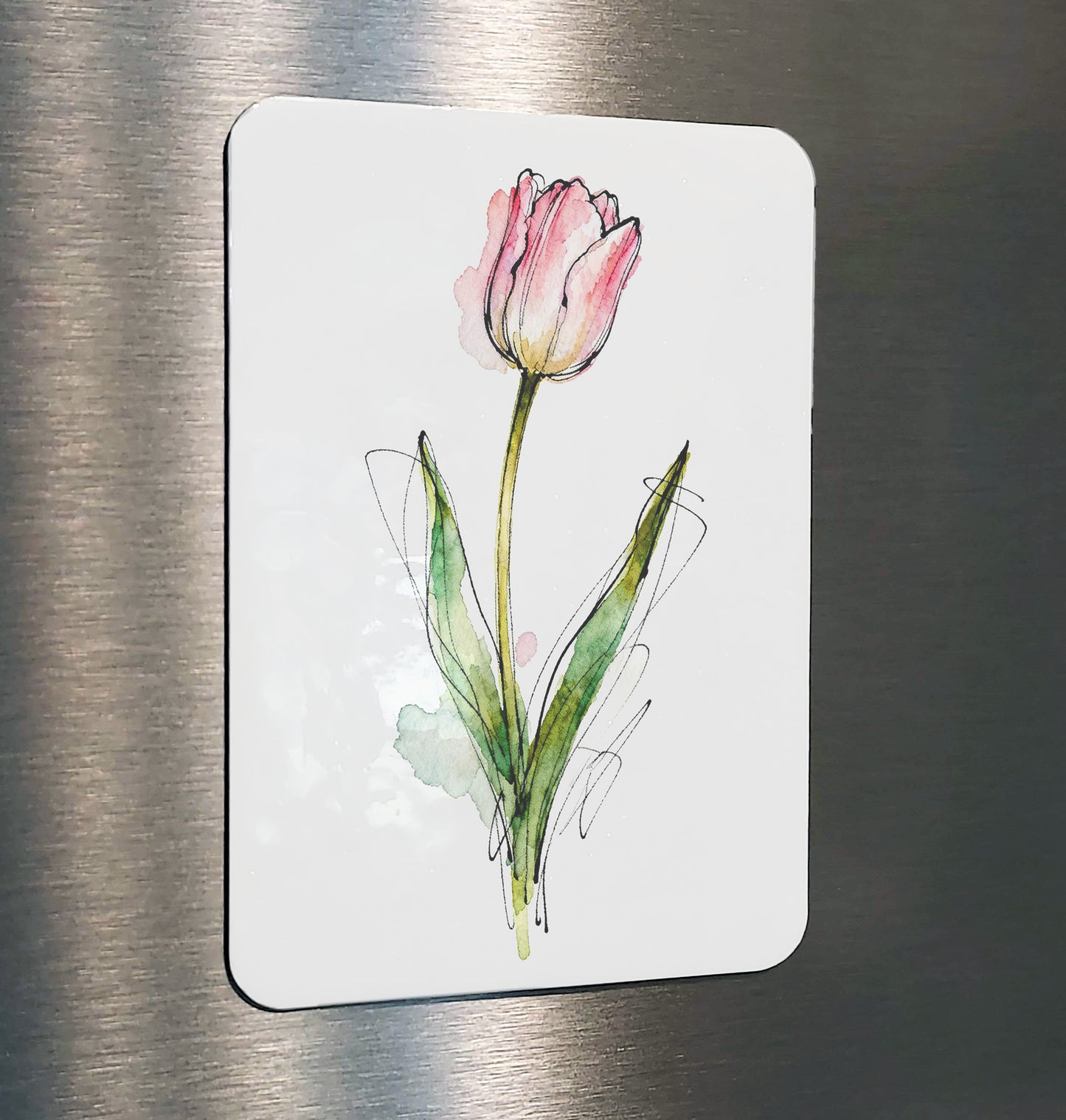 Tiptoe Watercolor Style Tulip Floral Art