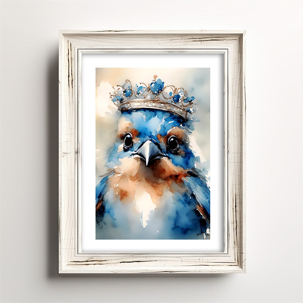 ’Topaz’ Original Bluebird Of Happiness Wall Art Print Home Decor 5 X 7