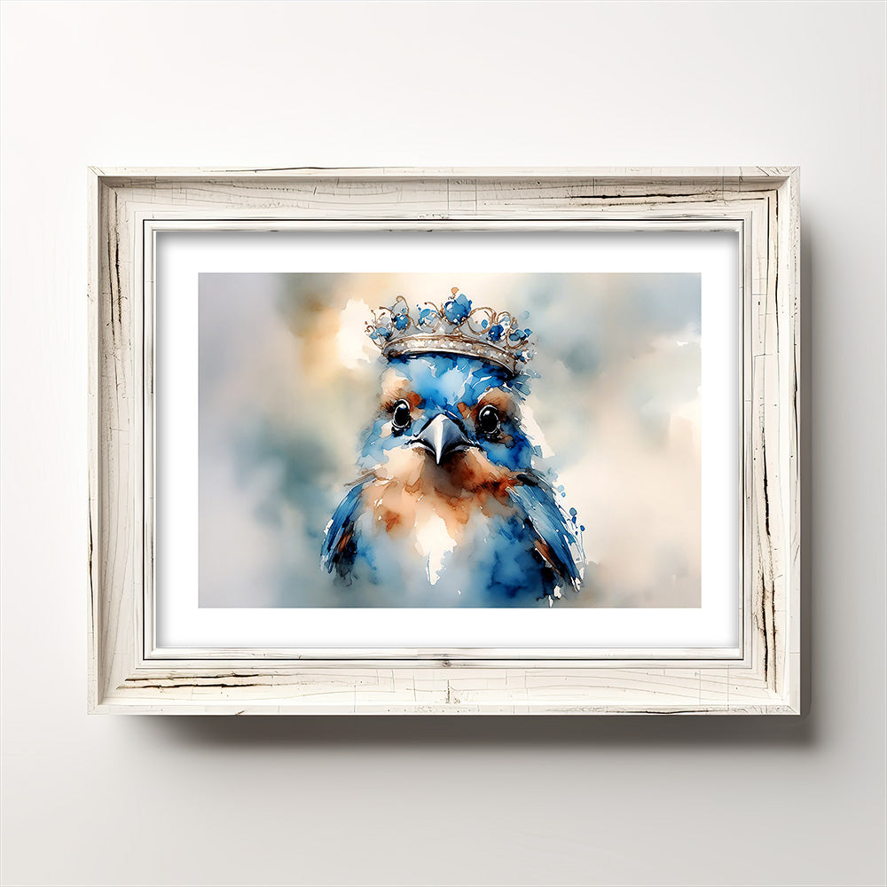 ’Topaz’ Original Bluebird Of Happiness Wall Art Print Home Decor 5X7 Horizontal
