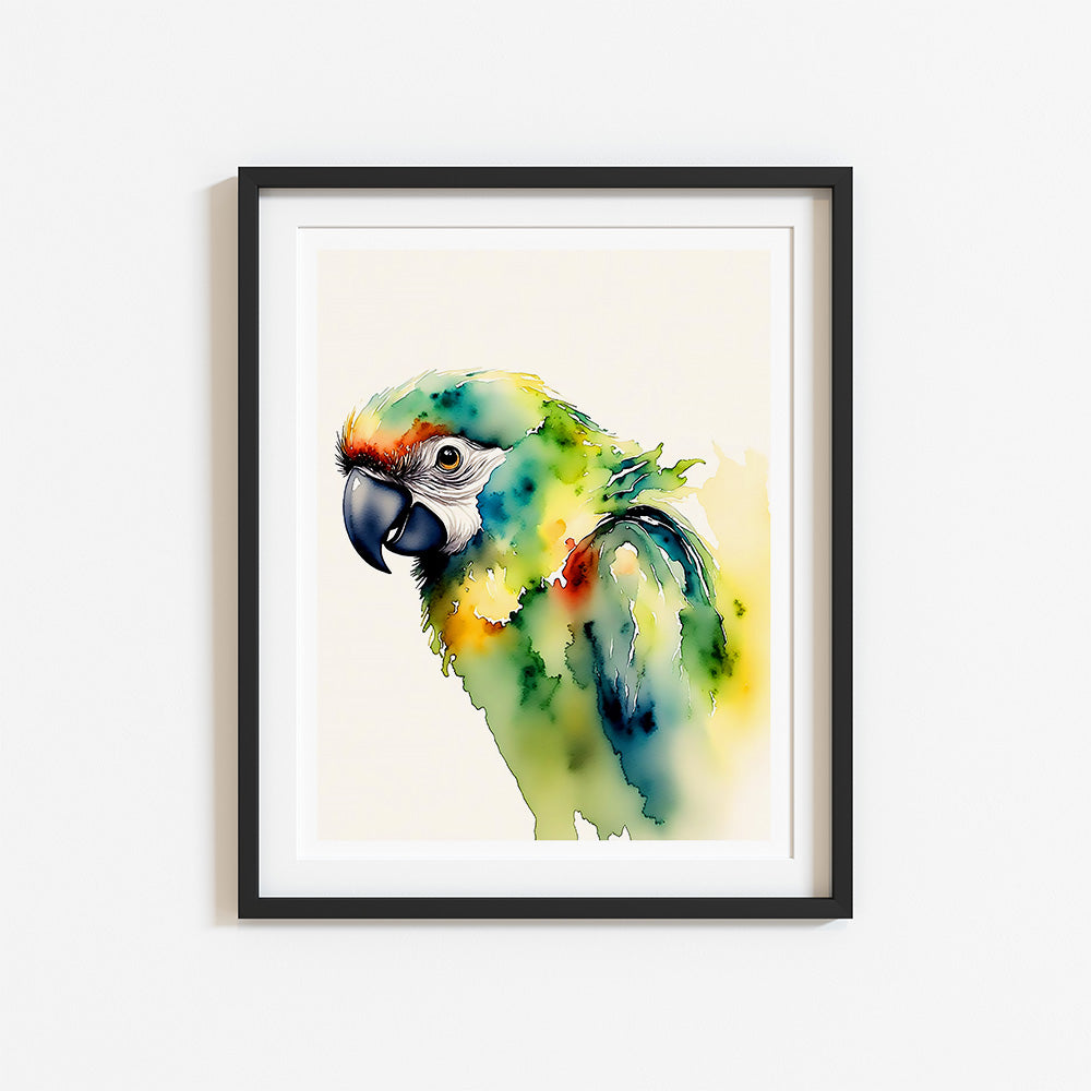 ’Tropical Breeze’ Original Parrot Tropical Wall Art Print Home Decor 11 X 14
