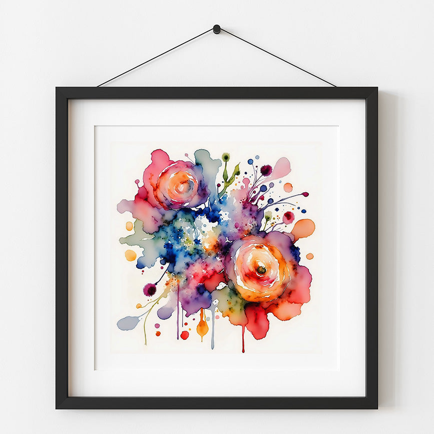 Vicki Watercolor Style Floral Art