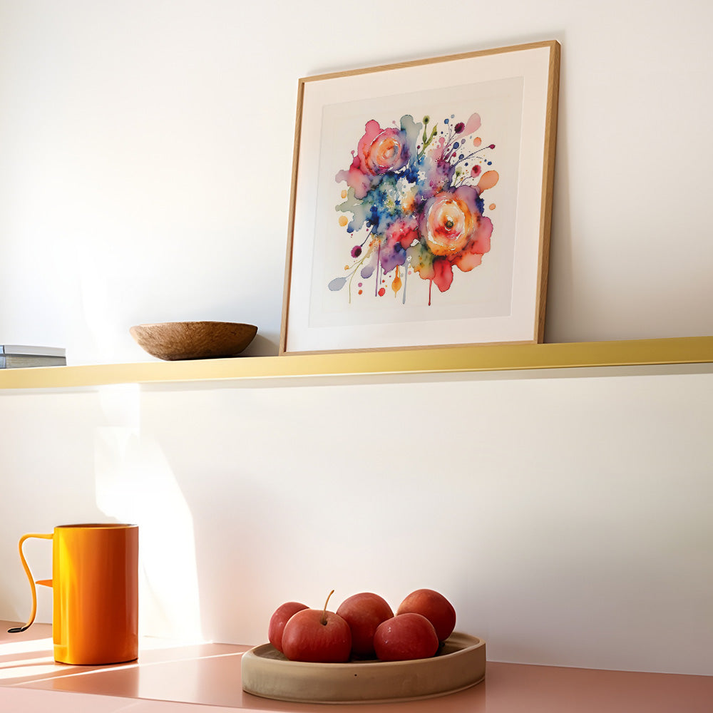 Vicki Watercolor Style Floral Art