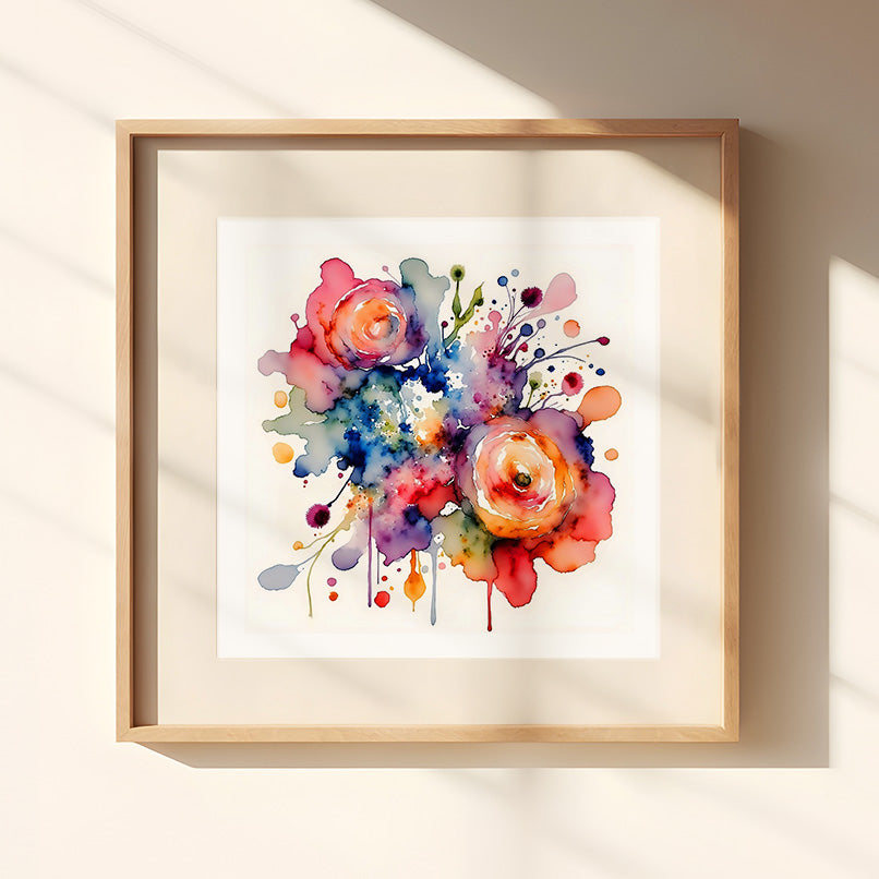 Vicki Watercolor Style Floral Art