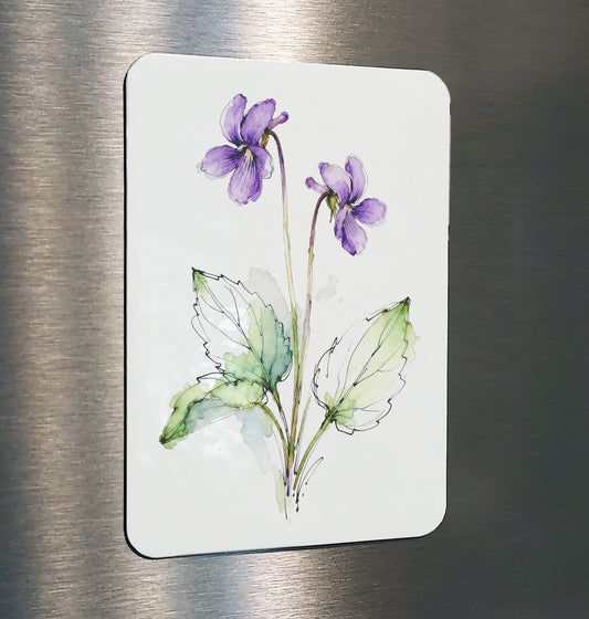 Vivi Watercolor Style Violet Floral Art