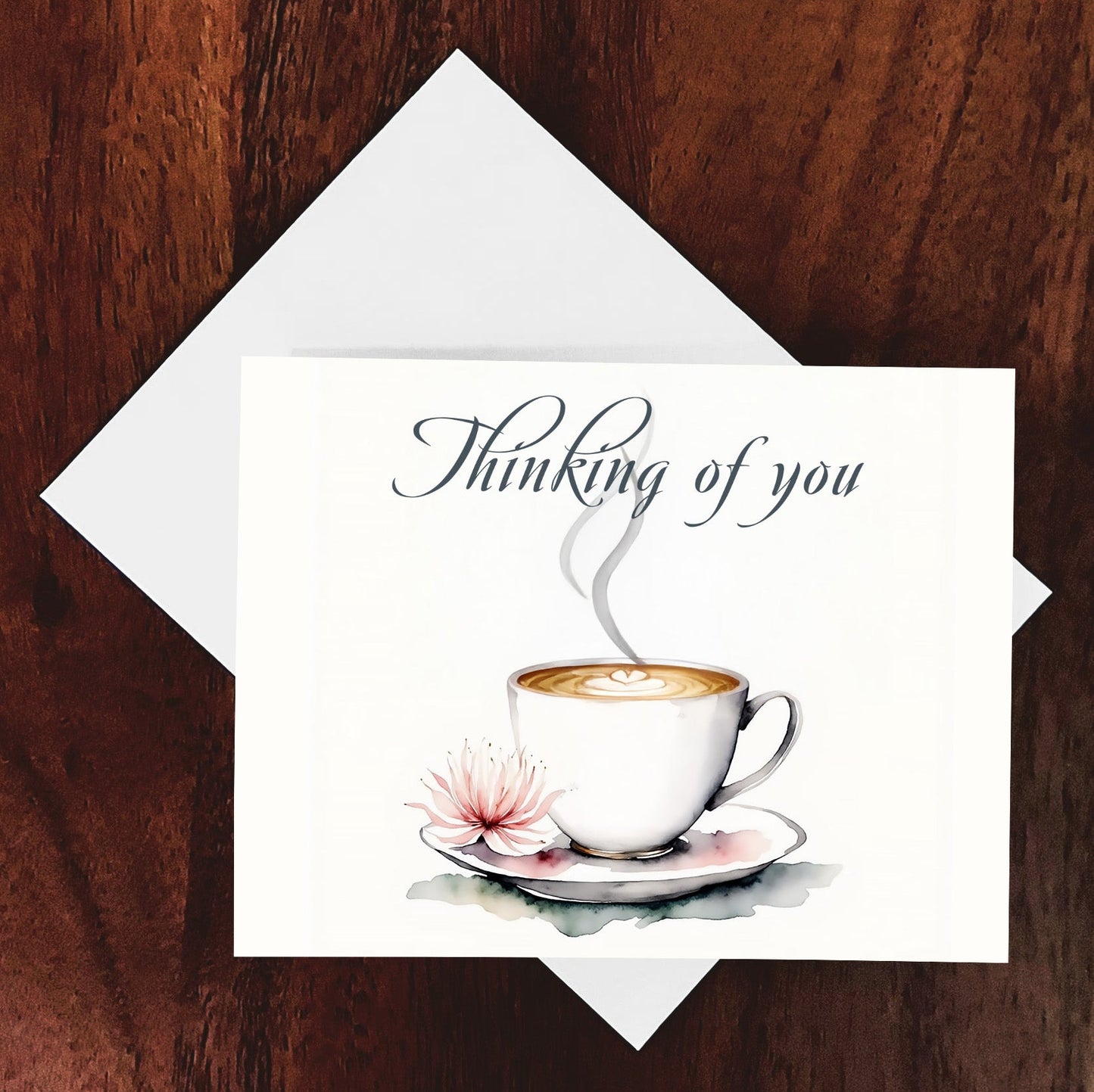 Warm Thoughts Watercolor Style Card Thinking Of You