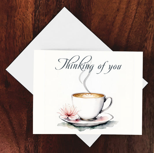 Warm Thoughts Watercolor Style Card Thinking Of You