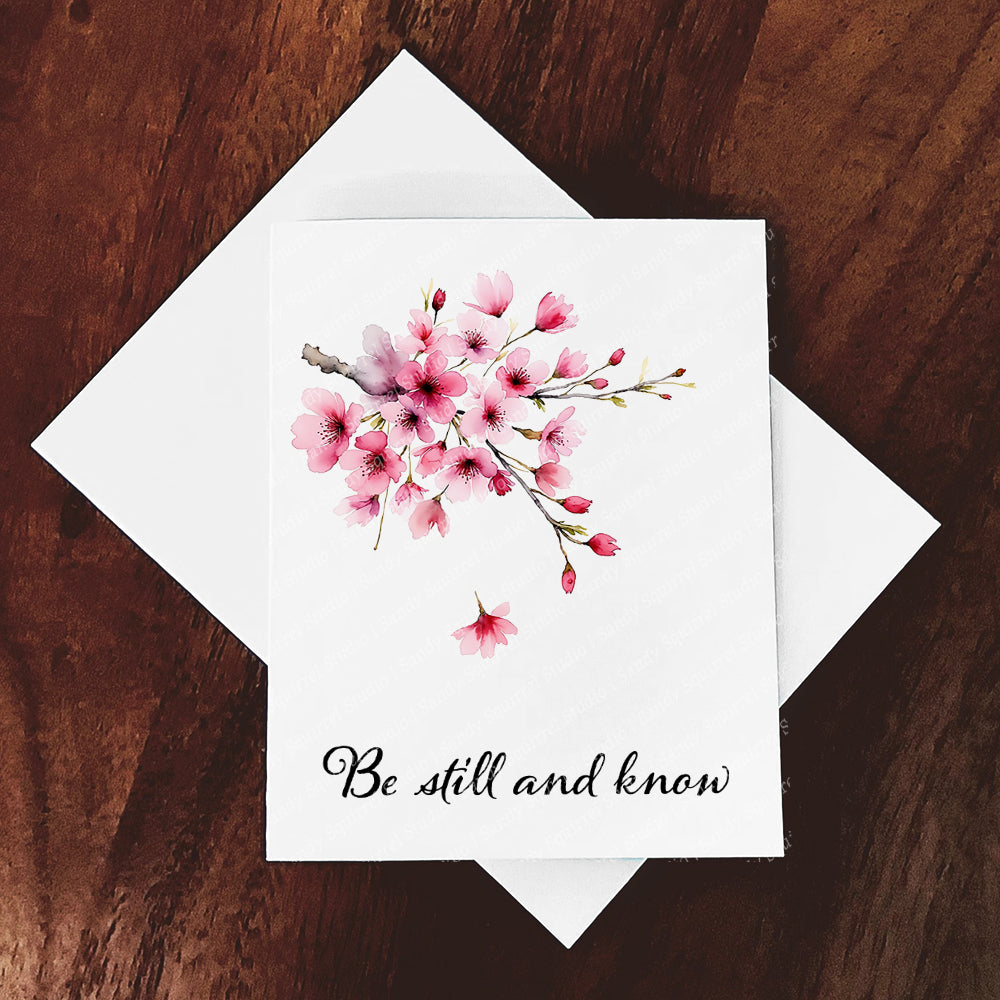 Be Still Watercolor Style Sympathy Greeting Card