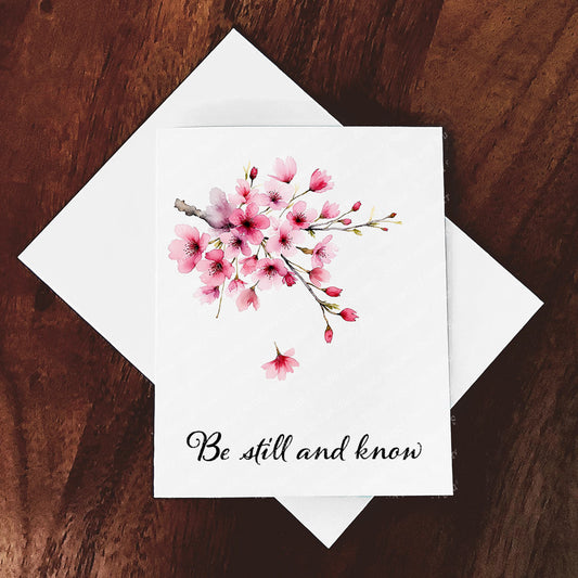 Be Still Watercolor Style Sympathy Greeting Card