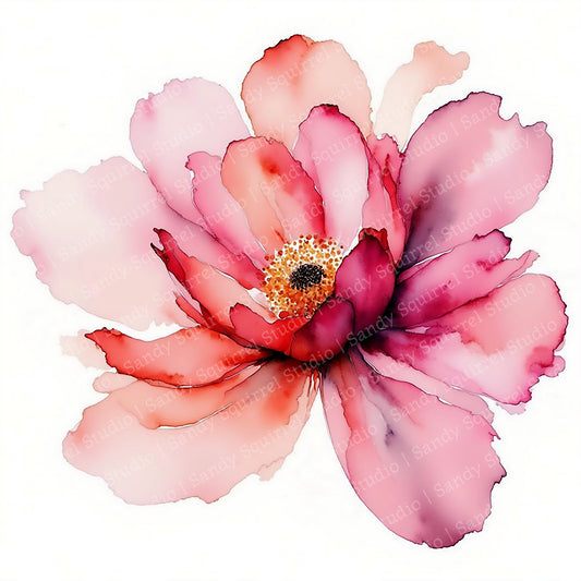 Blossom Watercolor Style Floral Art