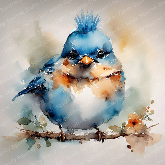 "Blue 'Hawk" Original Bluebird of Happiness Art