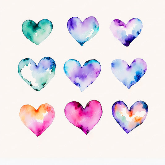 Candy Hearts Watercolor Style Valentine's Day Greeting Card