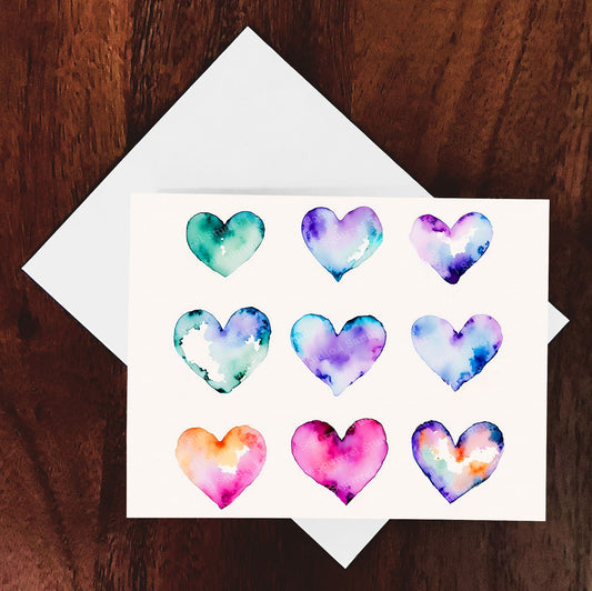 Candy Hearts Watercolor Style Valentine's Day Greeting Card