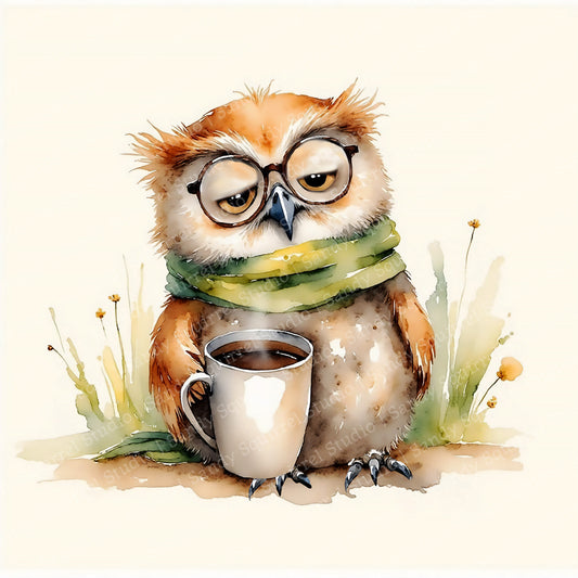 Charming Whimsical Watercolor Style Owl Quotable Greeting Card