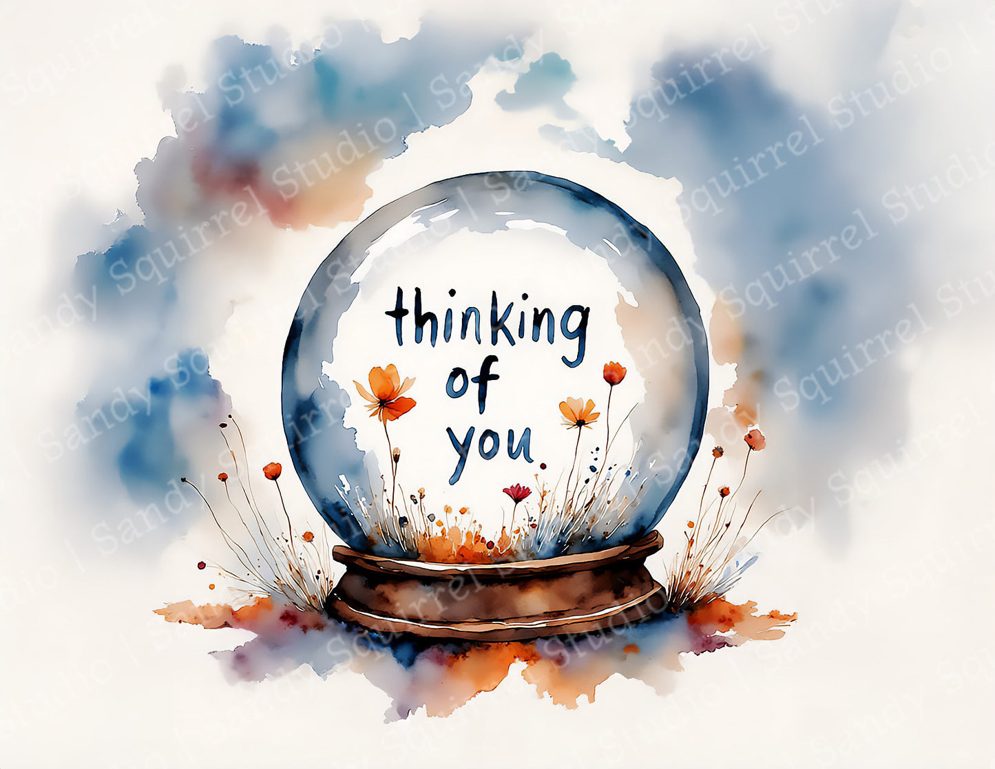 Cosmic Connection Watercolor Style Card Thinking of You