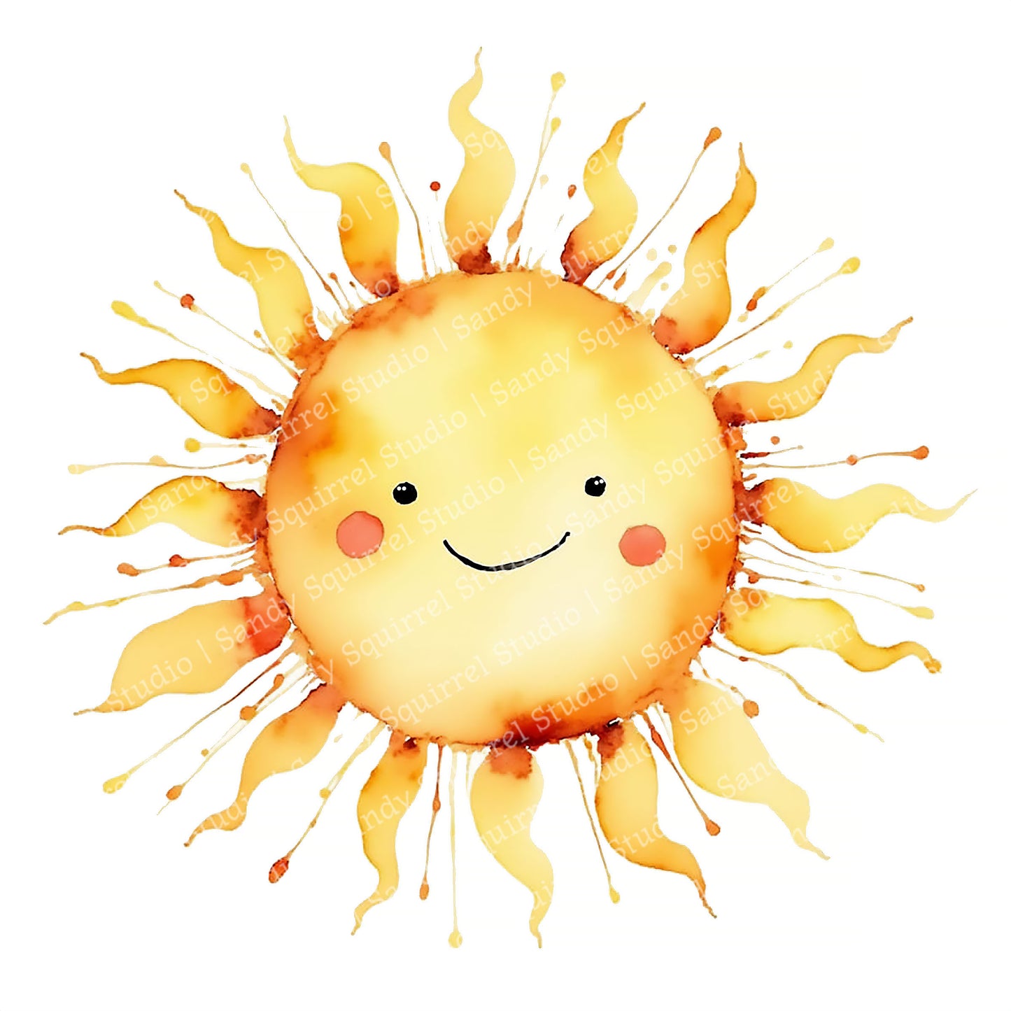 Good Vibrations Watercolor Style Sunshine Greeting Card