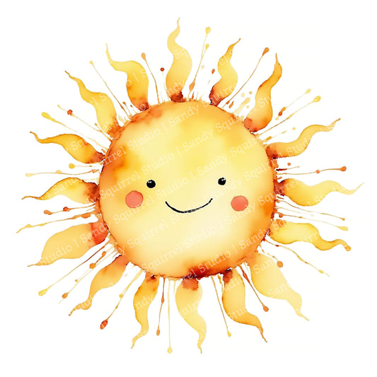 Good Vibrations Watercolor Style Sunshine Greeting Card