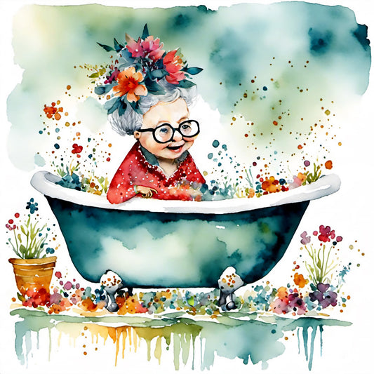 "Grow" Original Whimsical Grandmother Art Home Decor Wall Art Print