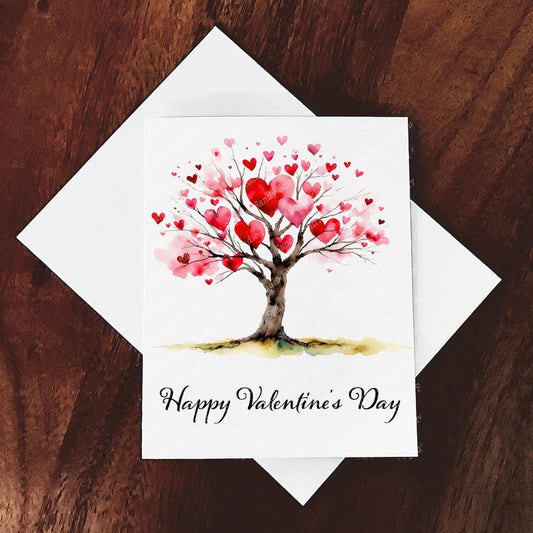 Growing Love Watercolor Style Valentine's Day Greeting Card