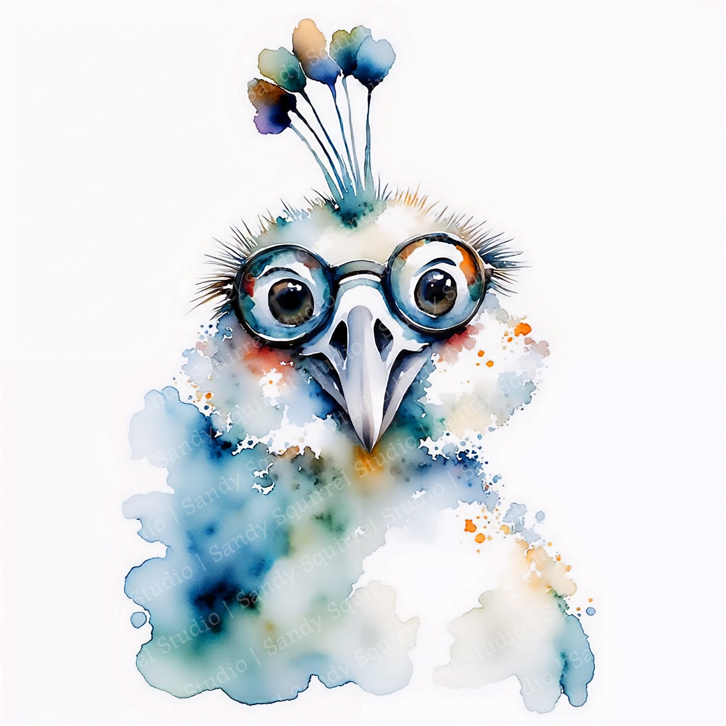 I Spy Watercolor Style Peacock Art