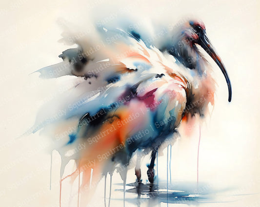 Iris Original Ibis Coastal Beach Art Home Decor Wall Art Print