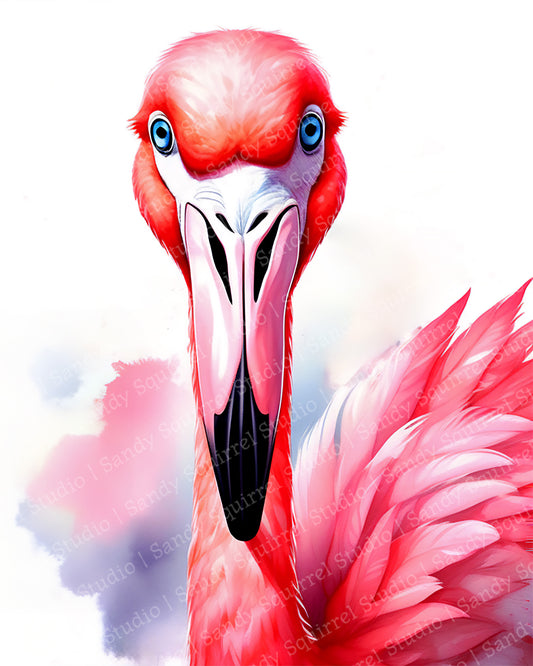 Marilyn Original Flamingo Coastal Beach Art Home Decor Wall Art Print