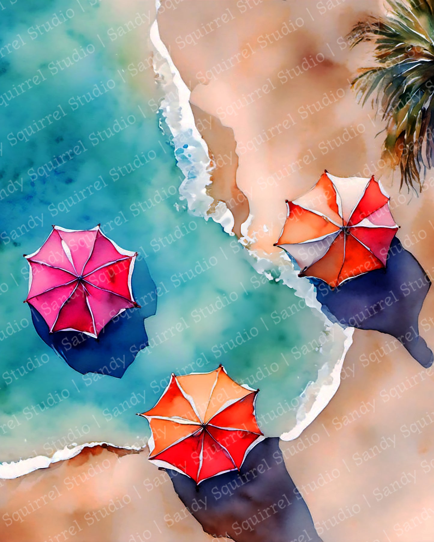 "Nap Time" Original Whimsical Coastal Beach Art