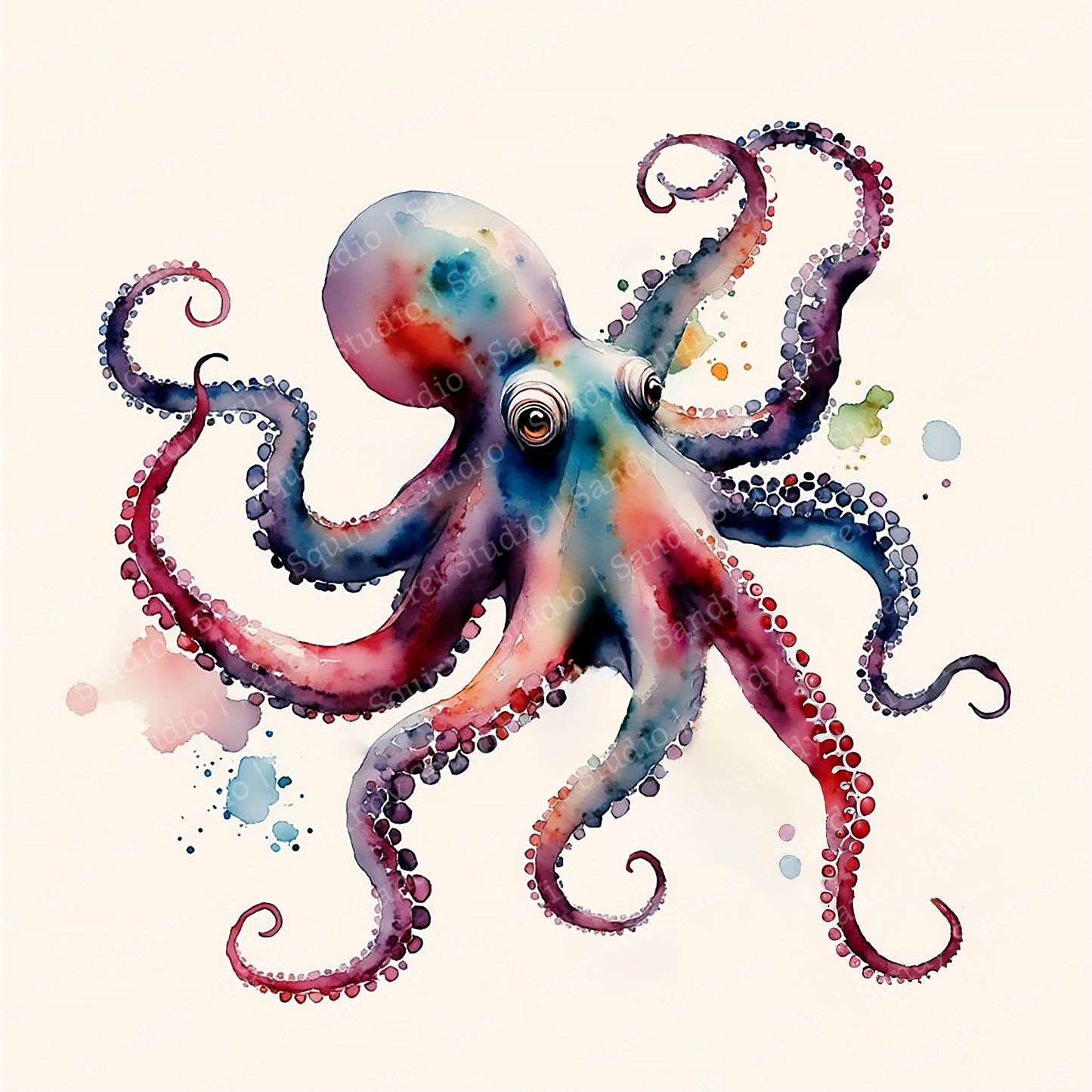 "Ollie" Original Octopus Coastal Beach Art