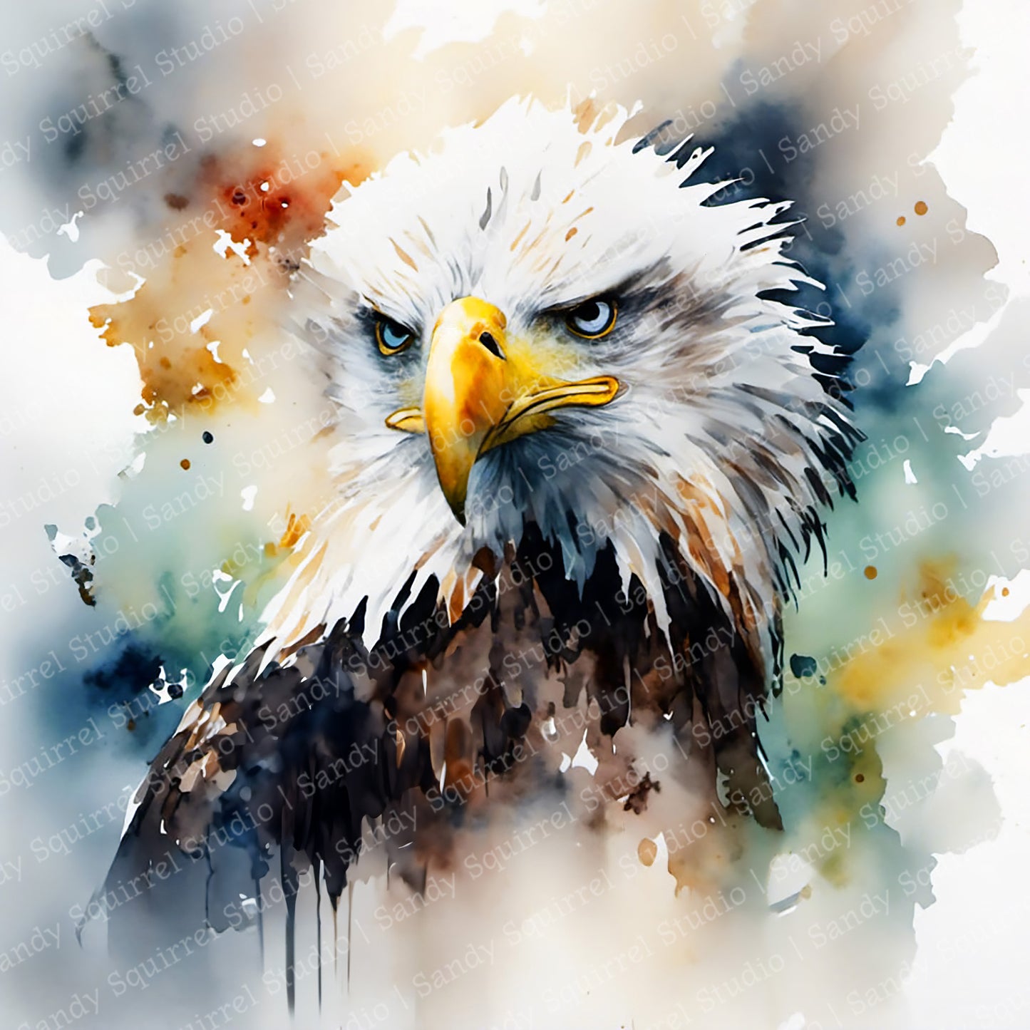 "Piercing" St Johns River Original Eagle Art Print Home Decor Watercolor Style Wall Art