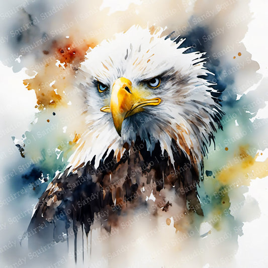 Piercing St Johns River Original Eagle Art Print Home Decor Watercolor Style Wall Art