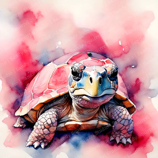 Poppy Original Whimsical Turtle Wall Art Print Home Decor