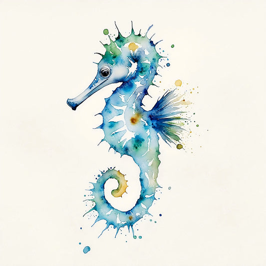 Sea Biscuit Whimsical Watercolor Style Coastal Art