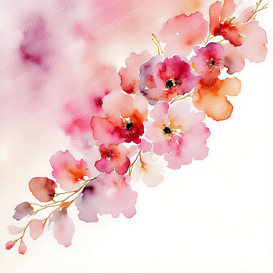Swag Watercolor Style Floral Art