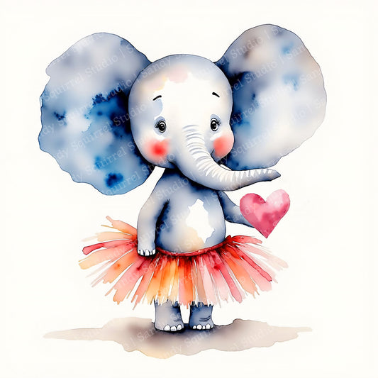 Tons of Love Watercolor Style Valentine's Day Greeting Card