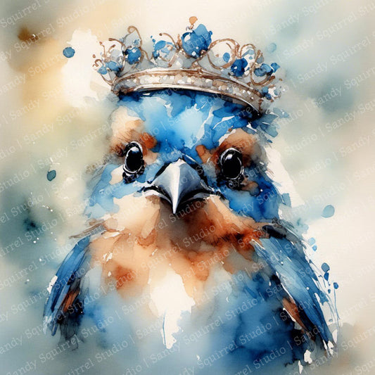 Topaz Watercolor Style Bluebird of Happiness
