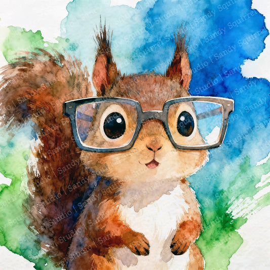 Wonder Watercolor-Style Squirrel Art