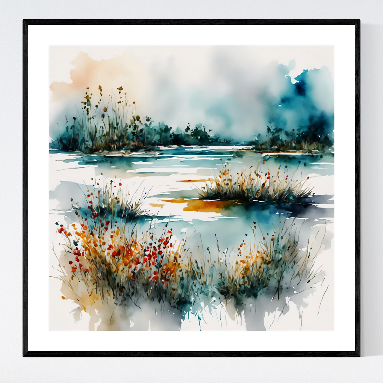 ’Florida’s America’ Original Landscape Art Print 8X8 Home Decor Watercolor Style Wall