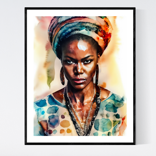 ’Powerful’ Portrait Of Woman Original Art Print Watercolor Style Home Decor 8X10 Wall