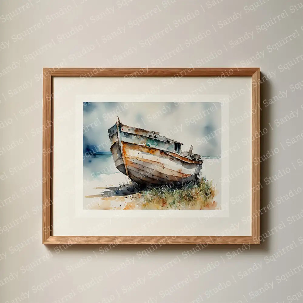 ’Aground’ Original Coastal Wall Art Print Home Decor