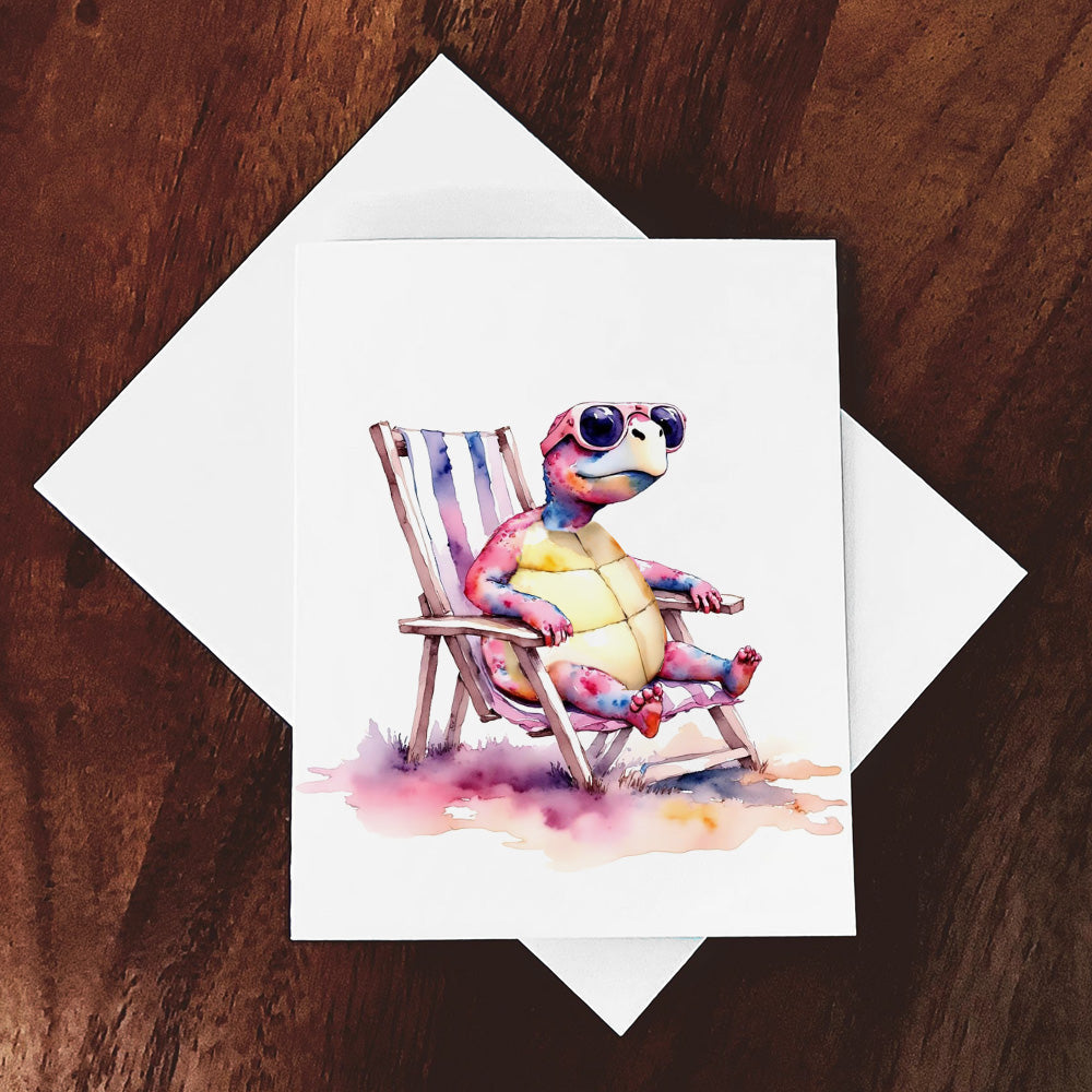 Bake Whimsical Watercolor Style Turtle Greeting Card