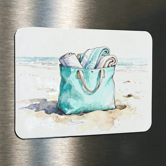 Beach Day Watercolor Style Coastal Beach Art