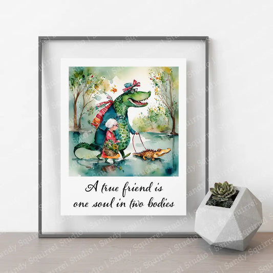 ’Birds Of A Feather’ Original Whimsical Grandmother Art Home Decor Wall Print 8X10 With Quote