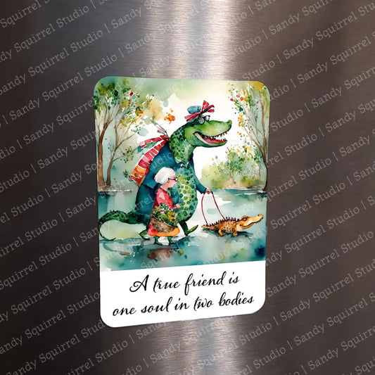 ’Birds Of A Feather’ Sublimated Image Magnet With Quote