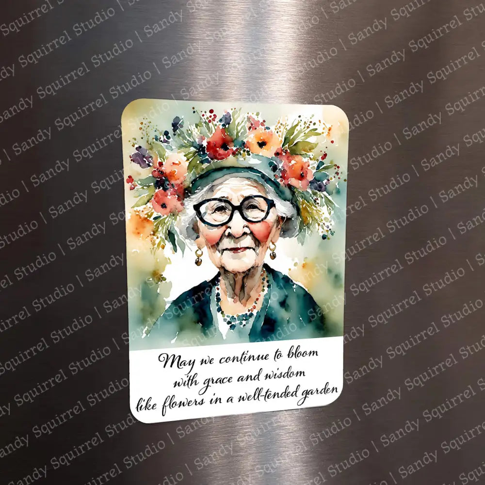 ’Bloom’ Sublimated Image Magnet With Quote