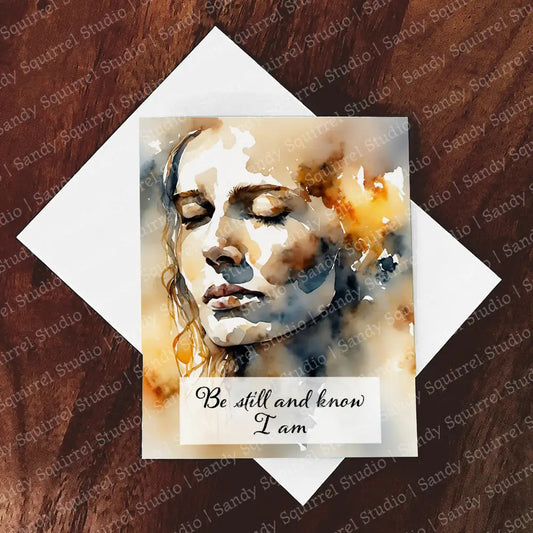 Breathe Watercolor Style Greeting Card